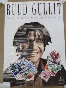 A quantity of football memorabilia and autographs inc a signed Ruud Gullit poster having signature