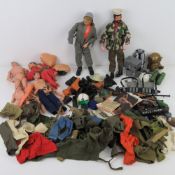 A quantity of assorted vintage Action Man dolls, clothing, accessories and spares/repairs parts a/f.