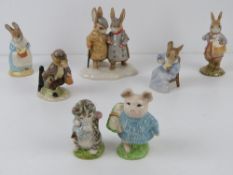 Beatrix Potter Beswick figurines having assorted back stamps including 'John Beswick' signature