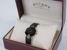 A ladies Rotary wristwatch with paperwork and box,