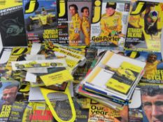 A very large quantity of assorted Jordan Grand Prix team items including F1 programmes and posters
