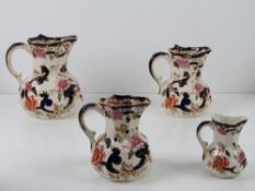A set of four Masons Ironstone Mandalay pattern graduated jugs, smallest 8.
