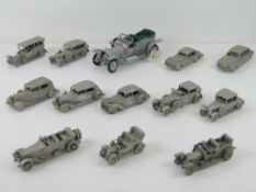 A collection of Rolls Royce scale model vehicles in pewter by Danberry Mint including;