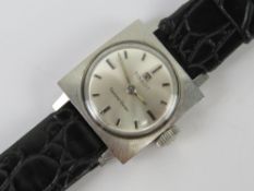 A ladies vintage Tissot Seastar Seven wrist watch having square head with circular silvered dial,