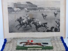 A silk 'handkerchief' (scarf) dated 1959 depicting winners of the Derby from the commencement in