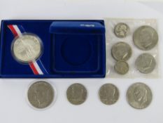 American coins and commemorative coins inc 1986 silver proof Libery Dollar (900 silver) 26.