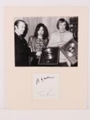 Autographs of Andrew Lloyd Webber and Tim Rice mounted on board with photograph above,