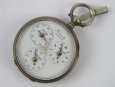 A vintage Casmo Bravett pedometer having three dials, kilometres,