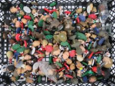 A quantity of Corinthian Collectors figurines, mostly football players, also Electra from Marvel,