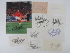 A collection of autographs inc; signed photograph of David Beckham, Dame Vera Lynn,