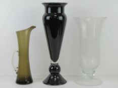 Three items of contemporary glassware, b