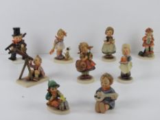 Nine Goebel figurines. Various.