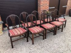 A good set of eight (6 + 2) mahogany din