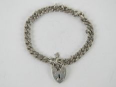A HM silver heavy curb link bracelet hav