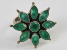 An impressive silver and green stone coc