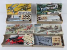 Four vintage Airfix-72 scale model aerop