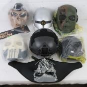 A quantity of assorted Airsoft helmets a