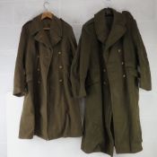 Two WWII British Army Great Coats, both