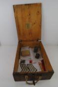 A WWII German ammunition wooden crate wi