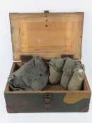 A German ammunition box having camo pain