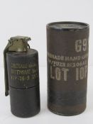 An inert US MK3A2 Offensive grenade in t