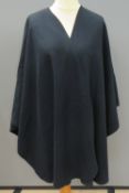 Maurice Henri; pure new wool shawl in black, approx measurement - 33