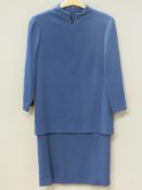 Designed and made by Rosemarie van Bree; a navy blue dress measuring 37