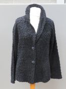 A David Emmanuel ladies black evening jacket, 9% wool, size 20.