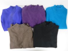 A quantity of 100% pure cashmere jumpers size XS approx size 8-10 UK,