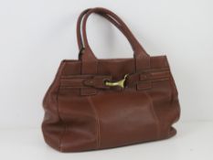 A brown leather Jane Shilton handbag 37 x 29cm.