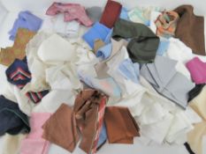 A quantity of assorted handkerchiefs, inc a lace example.