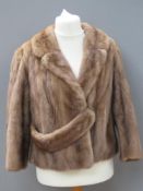 A vintage fur coat bearing label for Smith & Sons Ltd Northampton, 3/4