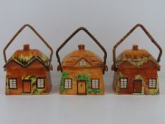 Three Cottageware lidded wafer / biscuit