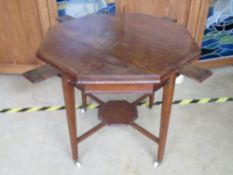 An octagonal oak planter table, square l