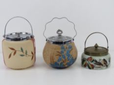 Two ceramic wafer / biscuit barrels, bot