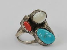 A Native American ring having turquoise