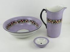 A Soho Pottery Solian ware three piece w