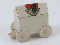 A Crested ware beach hut for Scarborough