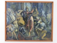 Oil of canvas, 'Christ in the Temple' an