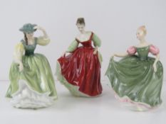 Three Royal Doulton figurine; HN2832 Fai