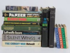 A quantity of assorted military themed books inc; 'The War at Sea' , 'Panzers in North West Europe',