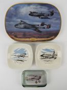 A limited edition Bradford Exchange decorative plate featuring The Vampire and Meteor Aeroplanes