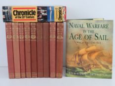 A quantity of military themed books inc 'The Second Great War, Volumes 1-9'. Fifteen items.