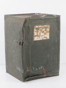 A WWII food drop canister 'vitaminised eating chocolate type EFv,