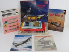 A quantity of assorted military themed books inc: 'Messerschmitt 109', 'Me 109- T-90 Standard Tank',