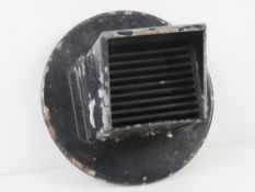 A WWII US headlamp blackout cover for a lorry. 20cm dia.