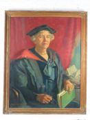 GHB (George) Holland (1901-1987), oil on canvas, a half length portrait of Joan Wake,