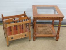 A contemporary Canterbury style magazine / book rack, 44cm wide.