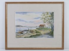 Signed print; Kyson Point, Woodbridge by Judy Matling, signed by the artist in pencil lower left,