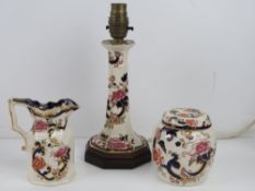A quantity of assorted Mason's Ironstone Mandalay pattern ceramics including two ginger jars with